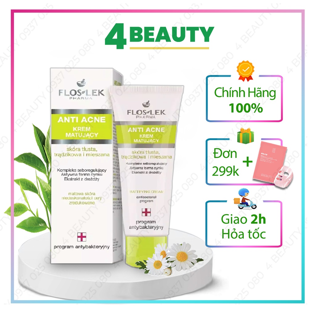 Kem Dưỡng Ẩm Và Kiểm Soát Dầu Floslek Anti Acne Mattifying Cream