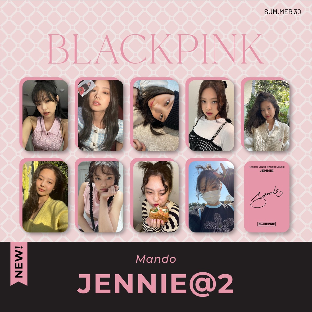 Sum.mer30 -  Set 9 card bo góc Jennie Blackpink có chữ kí unoff