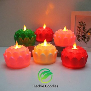 Đèn nến hoa sen điện tử trang trí - bộ 2 cái - sử dụng pin ag13