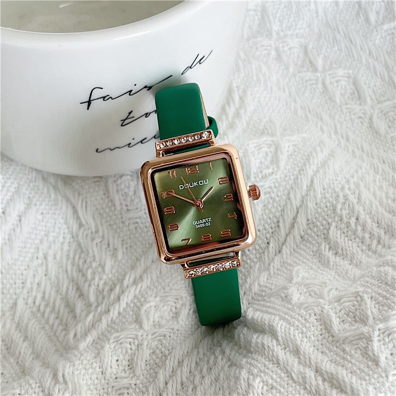 Hương Thơm Đồng Hồ Đeo Tay Nhỏ Màu Tím Hoa Trà Niche Khối Lập Phương Đường ins High School Mori Series Siêu Tinh Tế