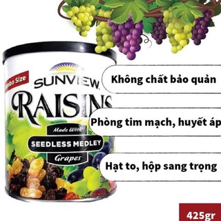 Nho khô hỗn hợp sunview raisins không hạt