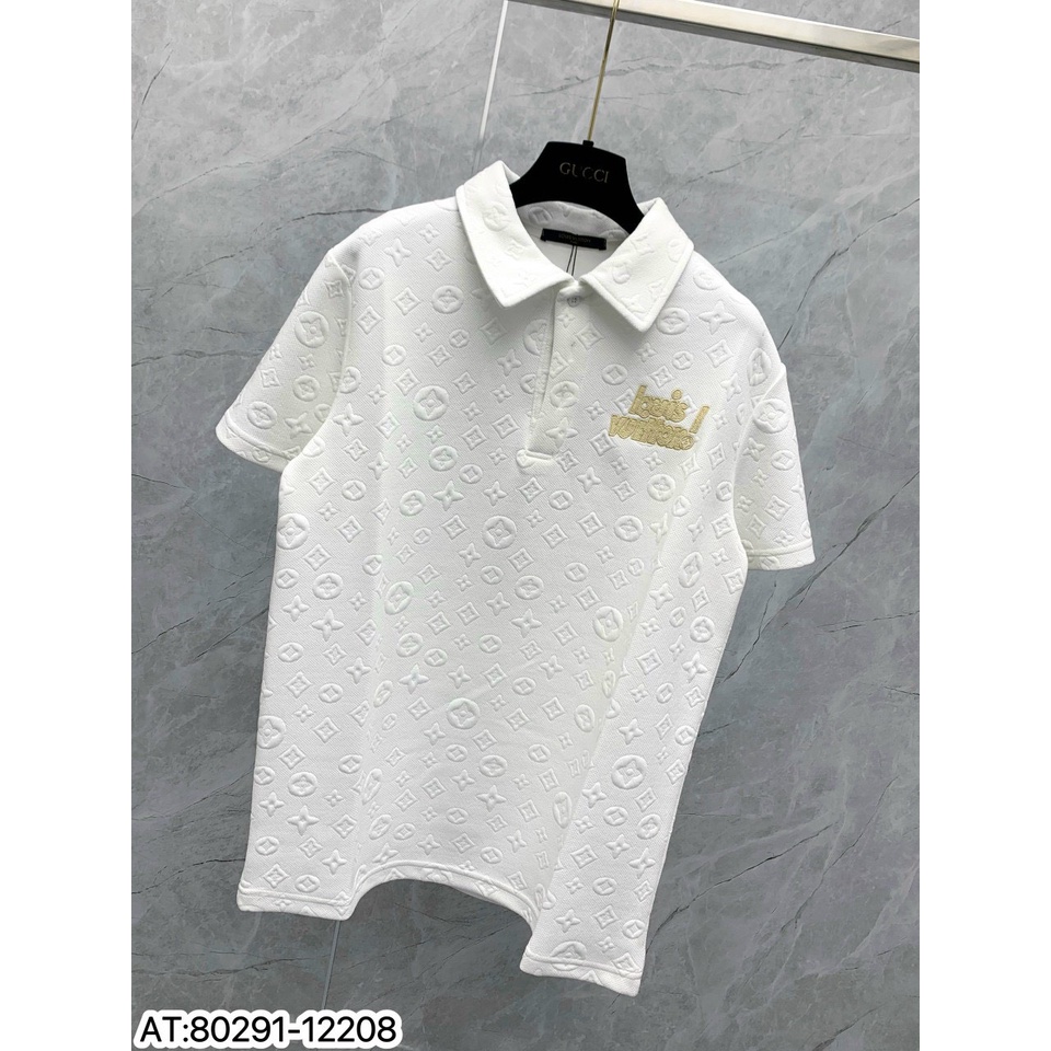 Áo Polo nam LV thêu họa tiết thun basic cộc tay phong cách trẻ trung chuẩn form nhiều màu