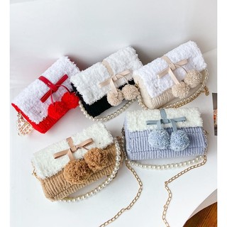 Sét túi tự đan pom pom