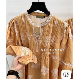 váy hoa cổ ren tay lỡ