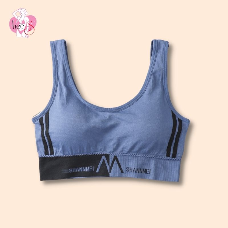 Áo Bra Tập Gym Chất Cotton Dày Dặn Có Mút Ngực Nâng Đẩy Ngực HeeS3384