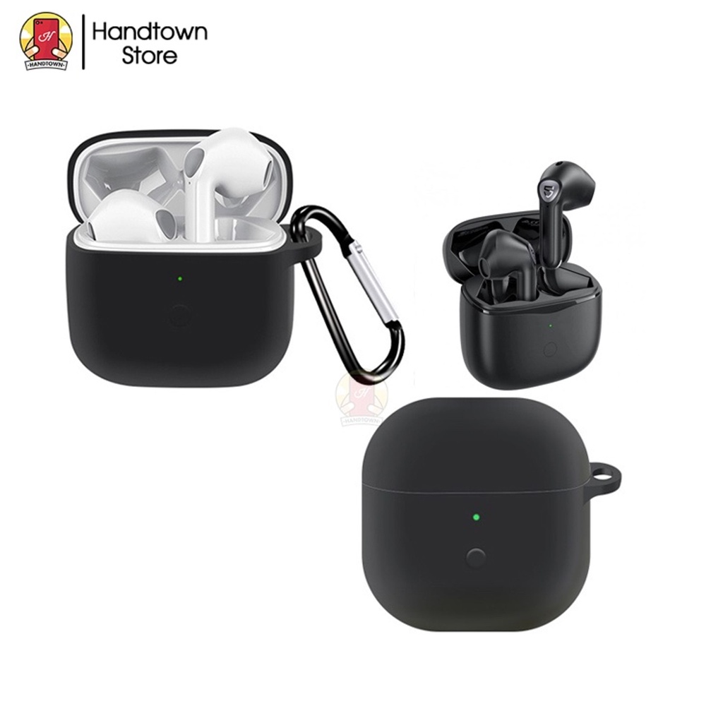 Vỏ Bảo Vệ Hộp Sạc Tai nghe không dây Earbuds Soundpeats Air3 Air 3 Bằng Silicone Chống Trượt Kèm Móc Handtown