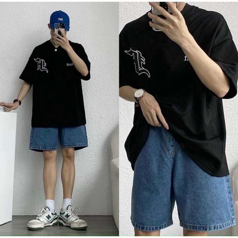 Short Jean ống rộng Unisex