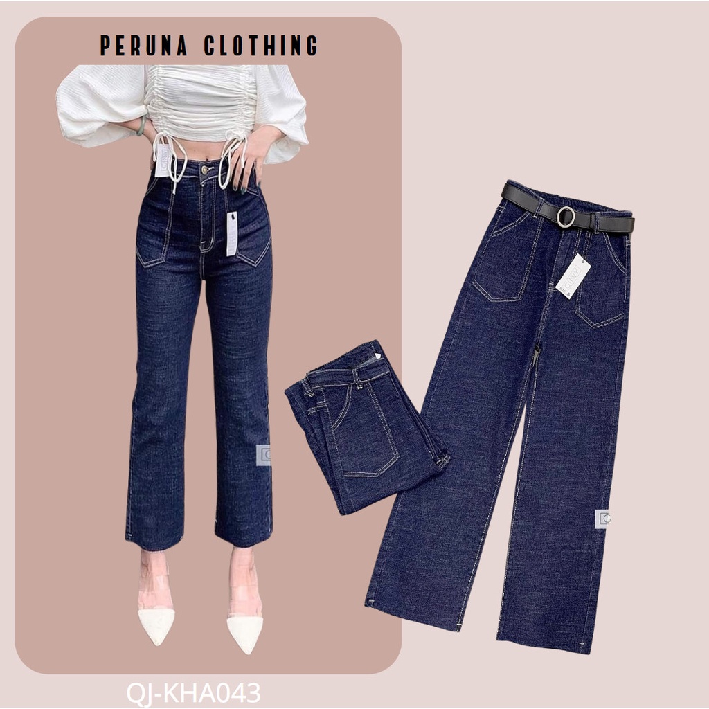 Quần jean ống suông co giãn GINNY KHA-043 form đứng ôm form cực đẹp