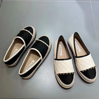 Giày slipon đế cói nam nữ cao cấp hai màu đen trắng size 35-39