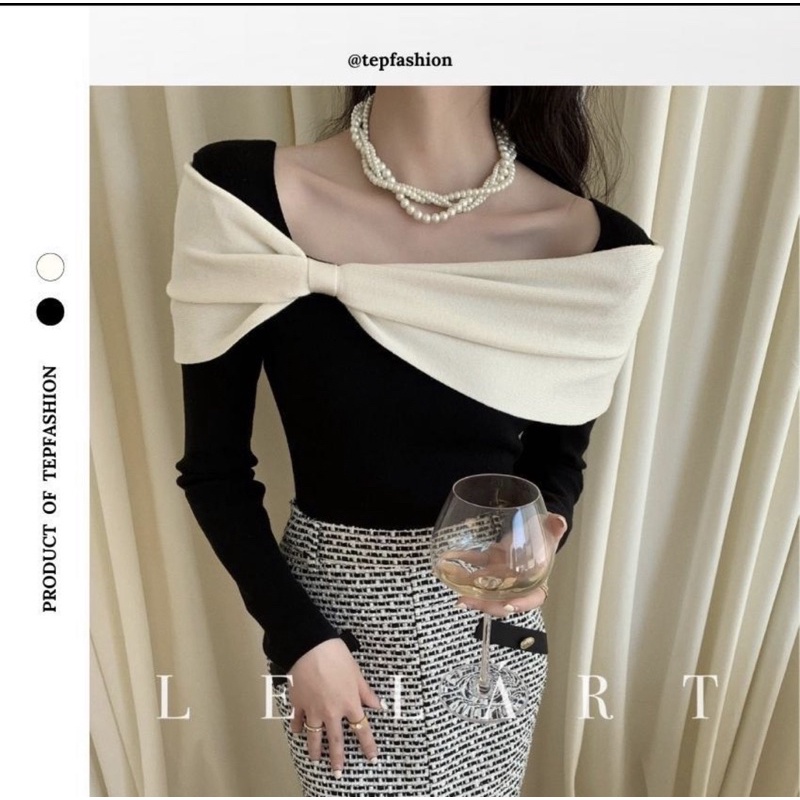 Co fixx áo nơ trễ vai len tăm Calla Tiin Libe kido hanhiwithlove  cestlavie charmbytea rechic khales