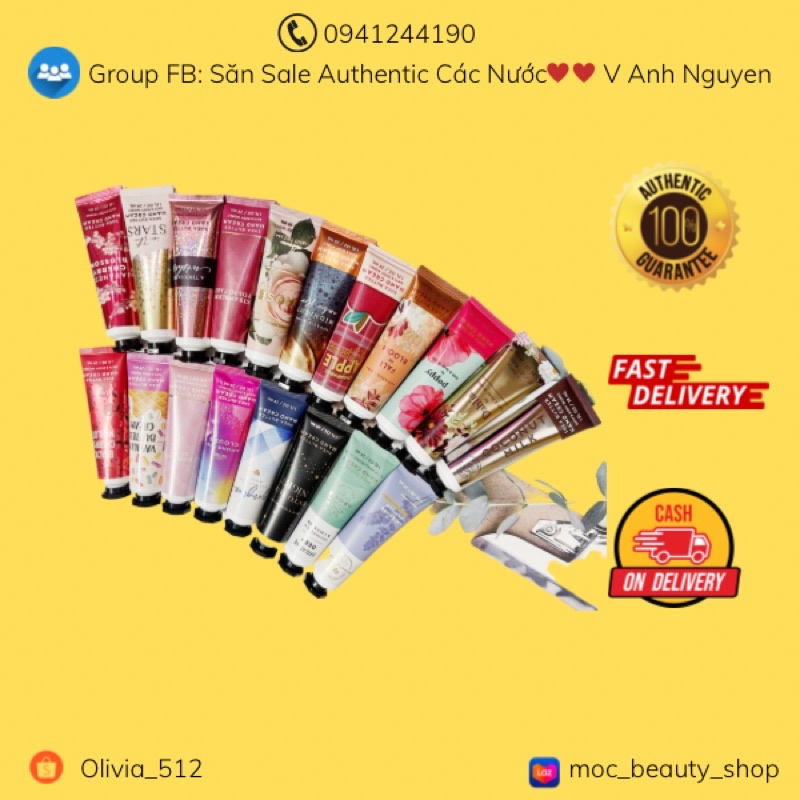 Kem tay Bath and Body works 29ml các mùi (vui long chọn phân loại)