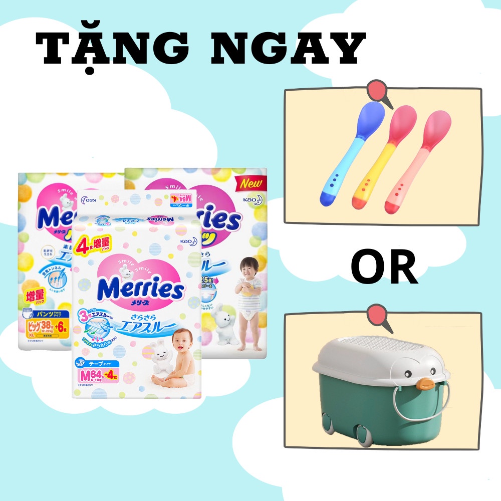 [Hỏa Tốc] Bỉm Merries Nội Địa Nhật JP Cộng Miếng Jumbo Quần Size NB96/S88/M68/L58/M64/L50/XL44/XXL28/M58