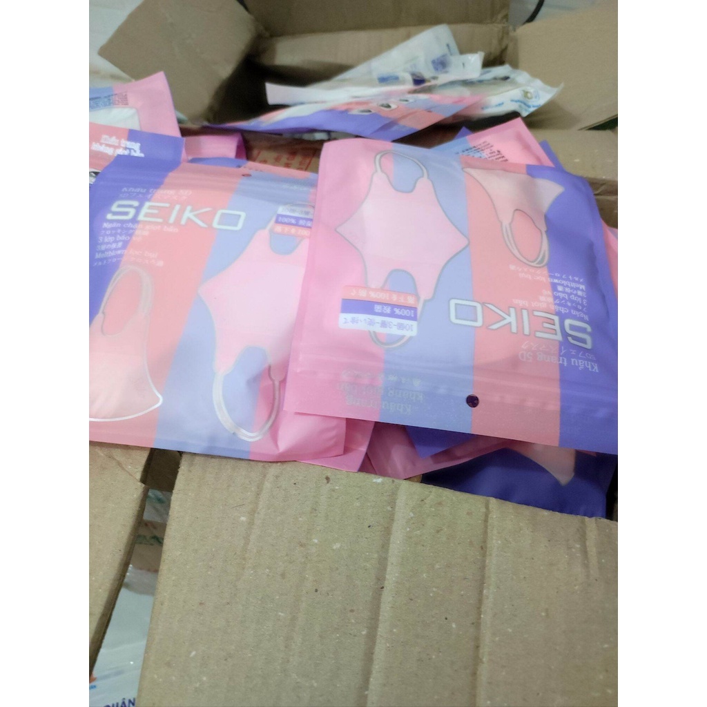 Hot Trend 2023 - Thùng 100 chiếc khẩu trang 5D SEIKO Nhật Bản