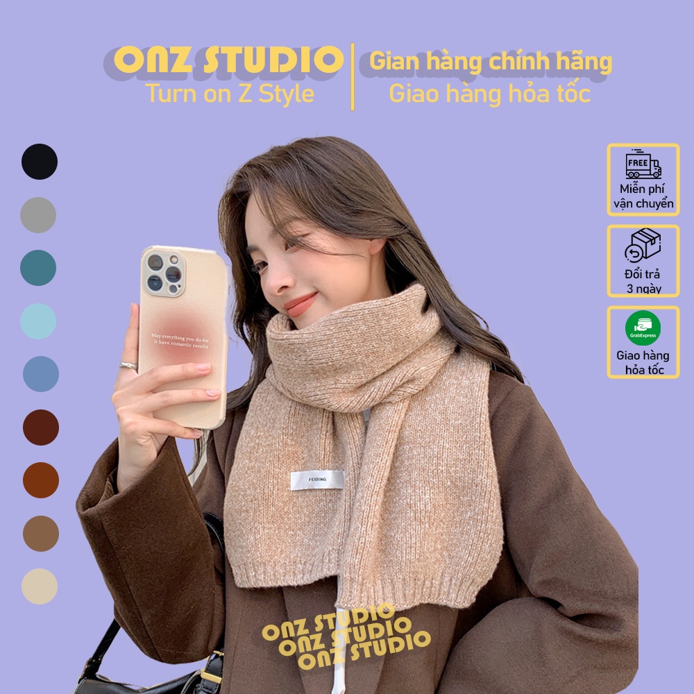 [SẴN] Khăn quàng cổ ONZStudio basic đan dọc - Khăn choàng cổ len nam nữ lông mịn dệt kim không xù ulzzang Hàn Quốc KLT01