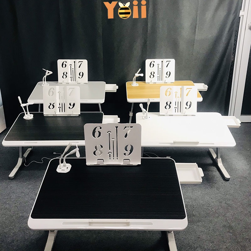 Bàn học gấp gọn thông minh cao cấp, bàn làm việc nhỏ gọn, tích hợp 4 cổng sạc usb, khe cắm ipad, tặng phụ kiện đèn quạt | BigBuy360 - bigbuy360.vn