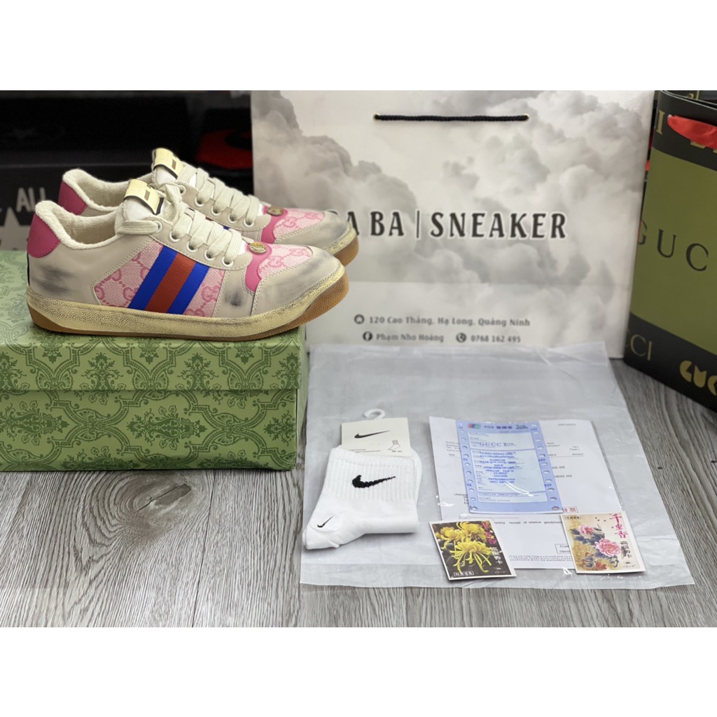 Giày Cao Cấp Thể Thao Sneaker Gucci Hải Tú Bản Bẩn Cao Cấp SIêu Xinh Ảnh Thật + freeship + Tặng Tất