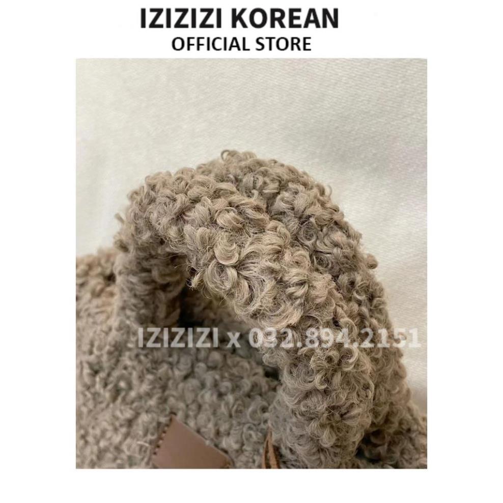 túi xách nữ [FREESHIP] túi đeo chéo nữ lông cừu gấu zenzzi dệt lông cừu thương hiệu IZIZIZI IZ7792 | BigBuy360 - bigbuy360.vn