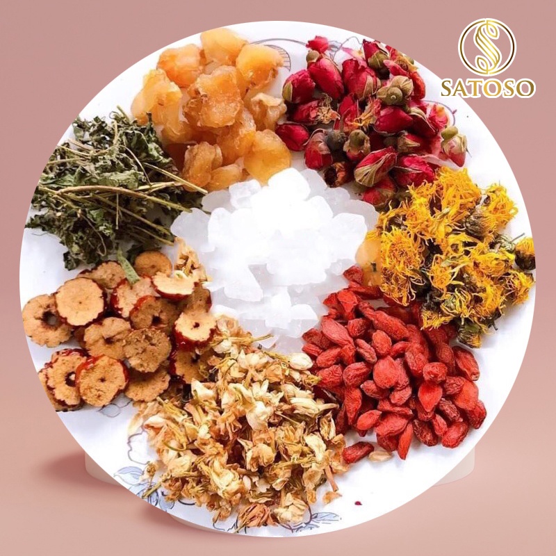 Trà mix 7 vị giúp ăn ngủ ngon, hỗ trợ chăm sóc da thương hiệu SATOSO