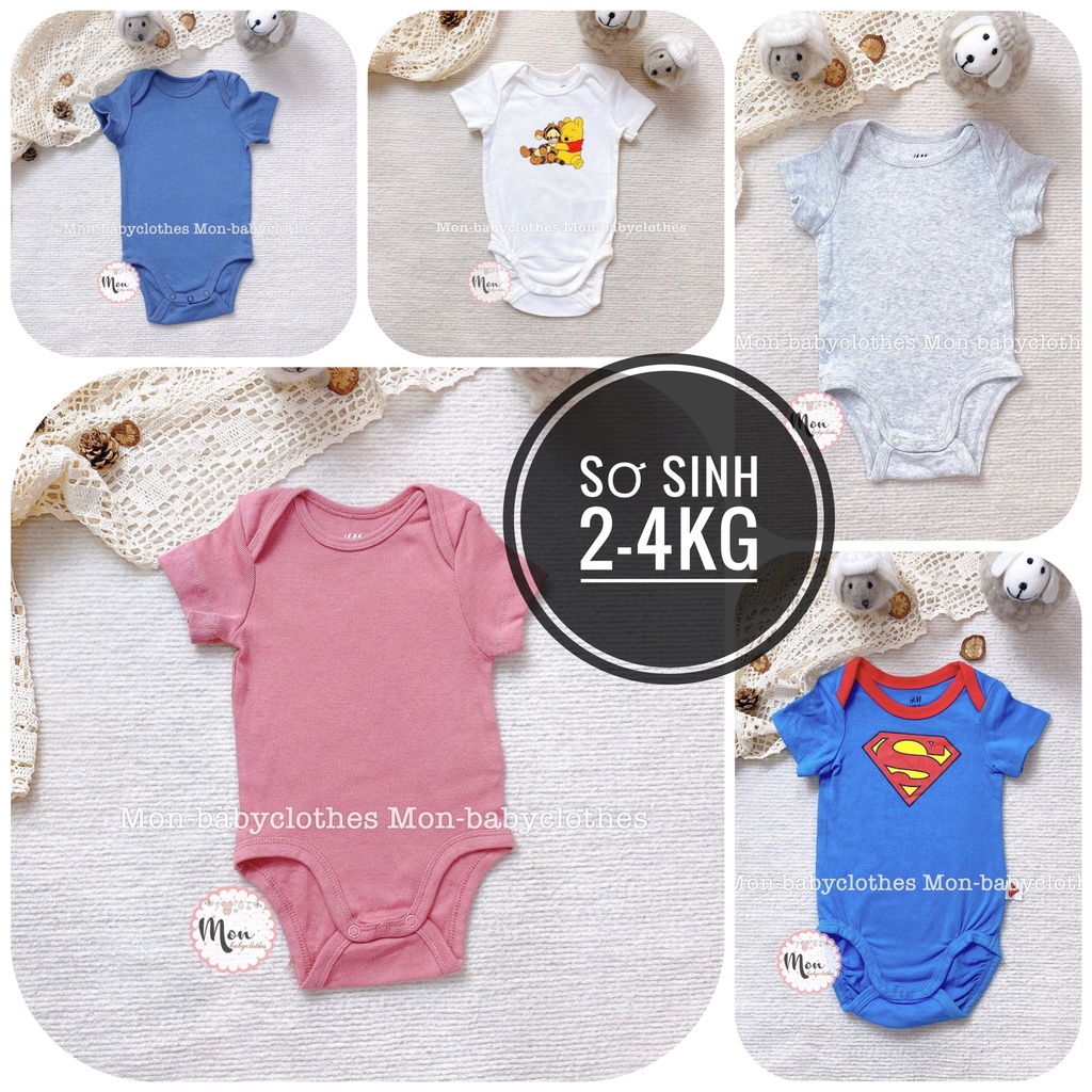 Áo body liền người cho bé sơ sinh 2-4kg