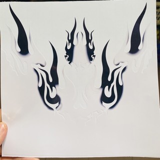 Tem decal dán dè trước sau xe máy hình ngọn lửa (giá 1 cái)