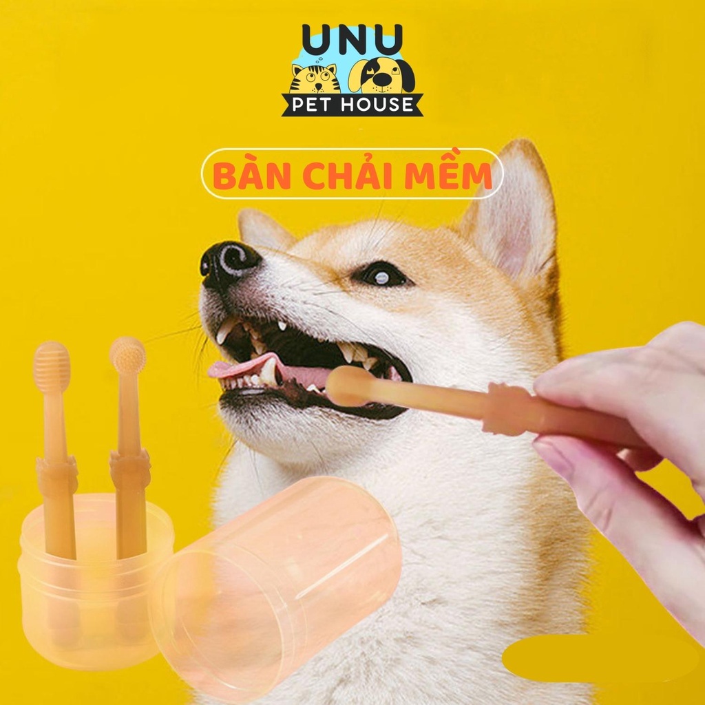Kem đánh răng cho chó mèo BORAMMY kèm bàn chải, giảm hôi miệng, tránh mảng bám tuýp 120g - UNU Pet House