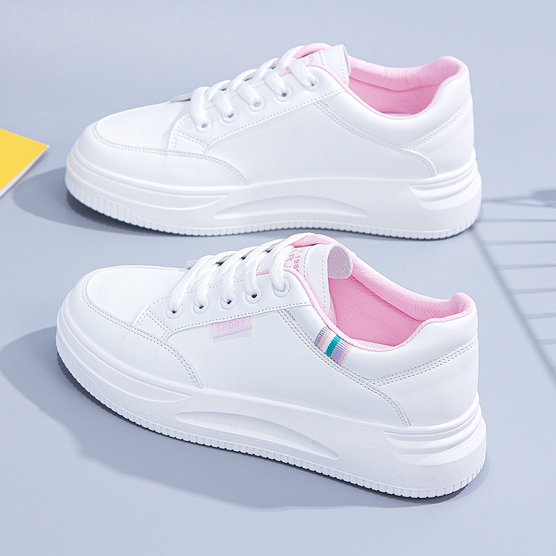 Giày Da Nữ, Giày Sneaker Da Nữ G74 Màu Trắng Đẹp Phong Cách Thời Trang Học Sinh Sinh VIên Đi Học Đi Chơi