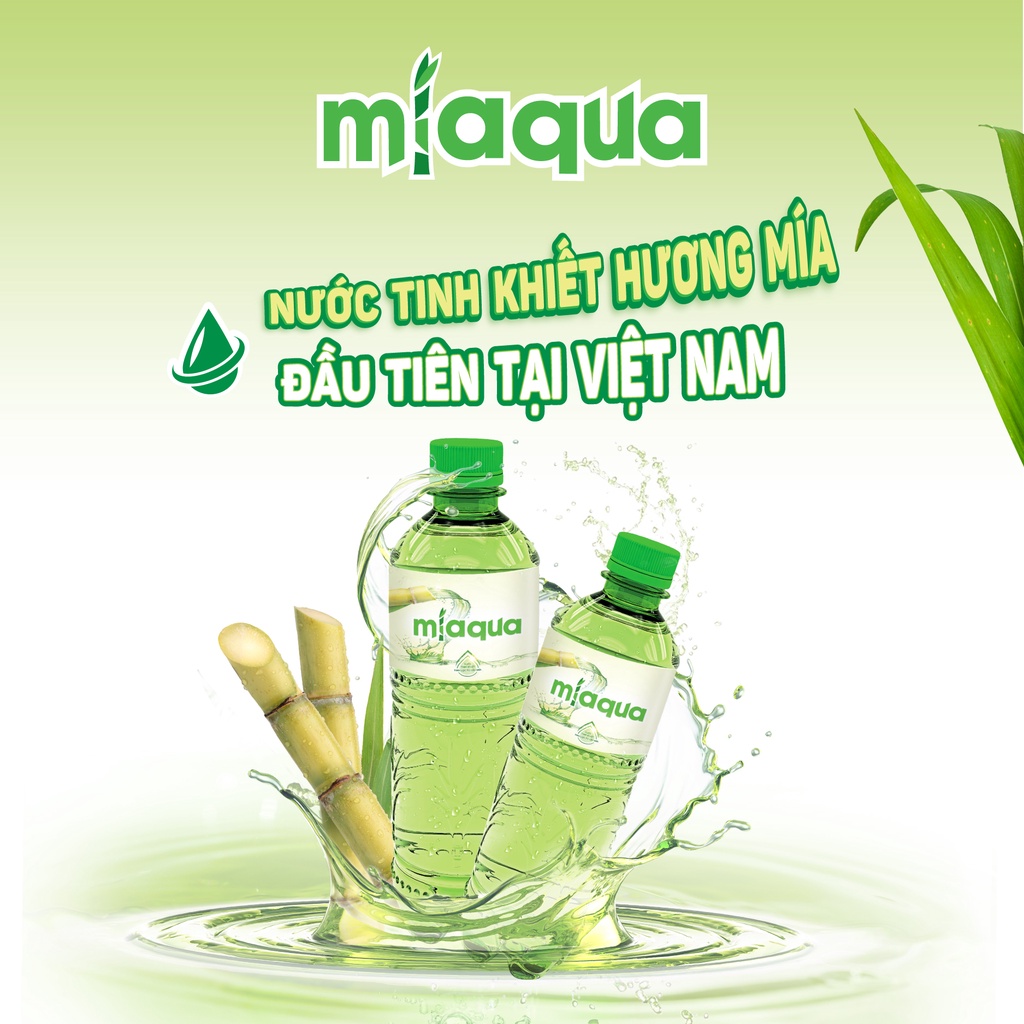 Combo 2 Thùng - Nước MiaQua-Nước Tinh Khiết Tinh Lọc Từ Cây Mía 24chai/500ml/1Thùng-