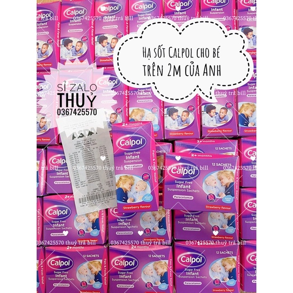 calpol cho bé từ 2 tháng nội địa Uk( có bill)