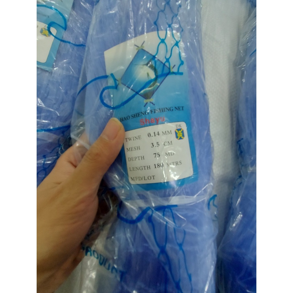 (Cước 0.14- 3.5p x 75 mắt) Lưới cá, lưới 1 cá, lưới cá kìm, ruột lưới, lưới thái xanh