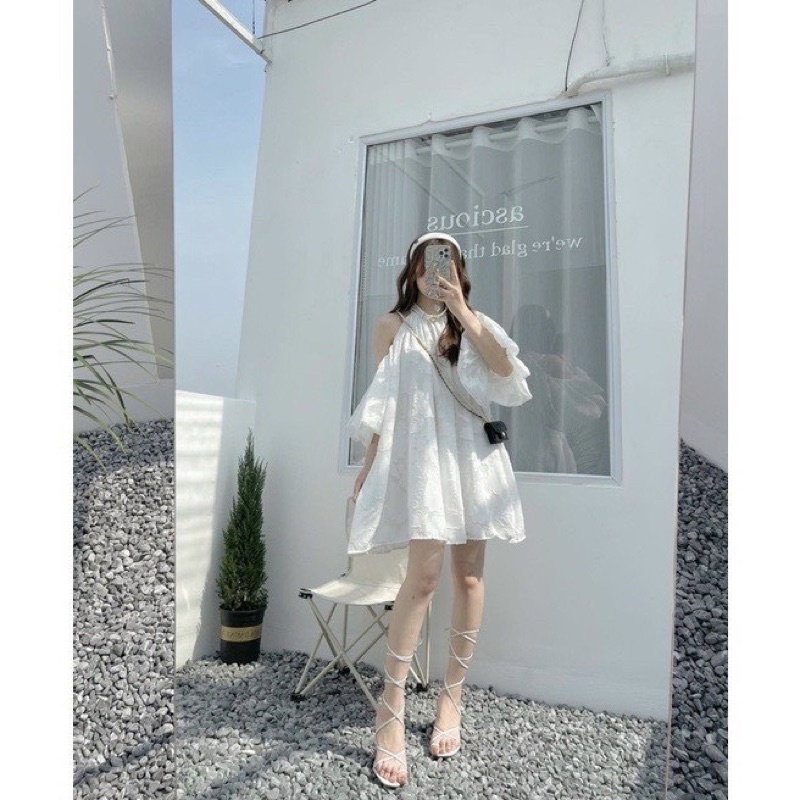 Đầm Yếm Ren Hoa Nổi âty Bồng Siêu Xinh Mã KH38