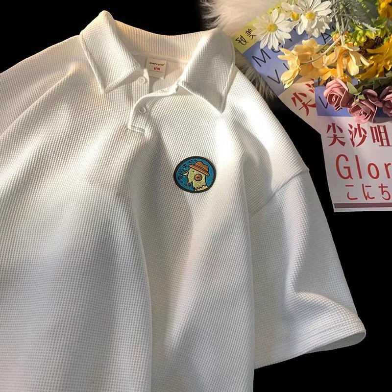 Áo Thun Polo Ngắn Tay Dáng Rộng Thời Trang Hàn Quốc Dành Cho Nam áo polo nam form rộng áo thun nam có cổ