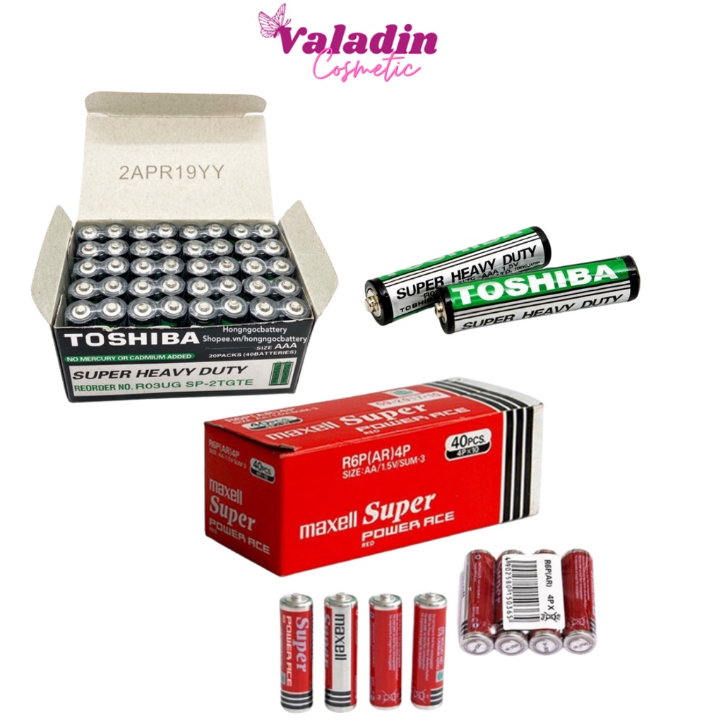 Pin tiểu MAXELL Super Power Ace (Lốc 4 Cục Đỏ)/(Vĩ 2 viên) Pin remote3A (AAA) Toshiba R03UG Cục pin