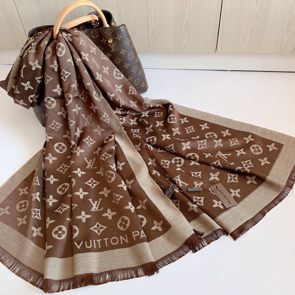 Khăn Choàng Lv Đũi Lụa Cao Cấp 190x80cm
