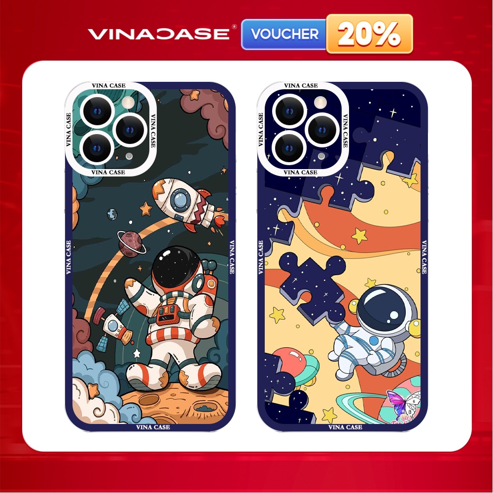 Ốp lưng Vina Case Iphone 6S/6 Plus/7G/8G/X/....dẻo trong cạnh vuông viền camera hình Vũ trụ BST1