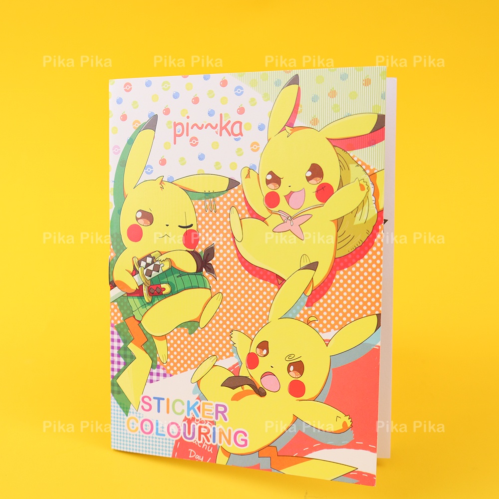 Set sticker tô màu giải trí Pikachu Pokemon dễ thương cute TooYoo BK00374