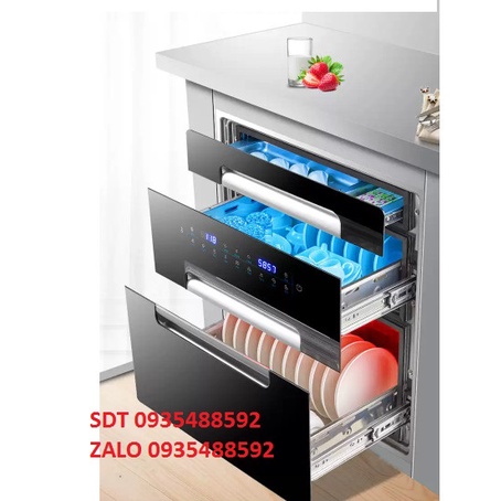 Máy sấy bát 2 ngăn dung tích 100 lít, Máy sấy chén bát diệt trùng khử khuẩn tủ âm