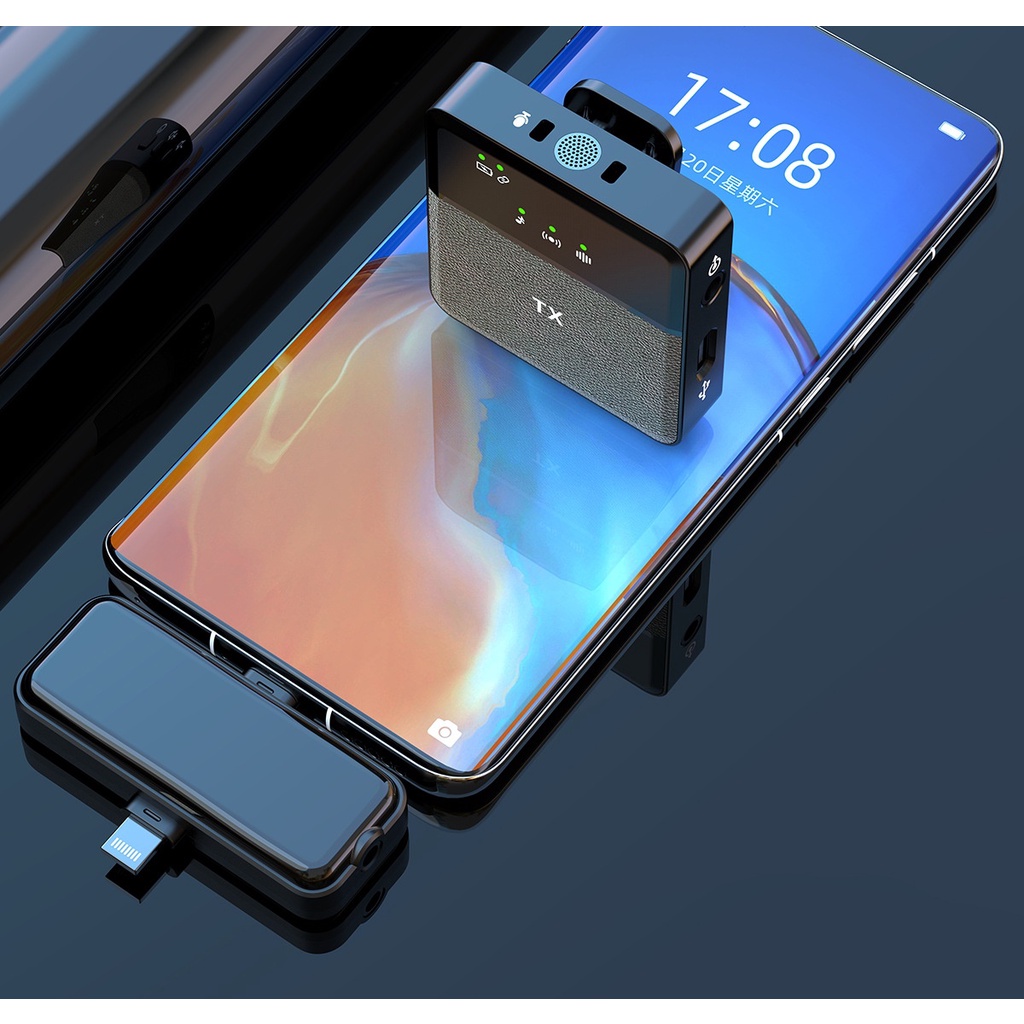 Micro thu âm không dây SMI-22/SMI-21 có hộp sạc quay video/live cho điện thoại Iphone/Androi