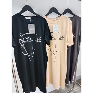 Váy suông cotton in hình