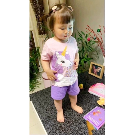 Set bộ ngựa pony màu hồng tím cho bé