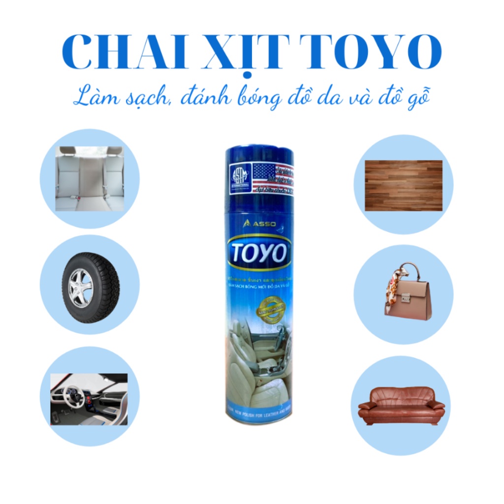 Xịt bóng toyo chính hãng  xịt bóng da và nhựa