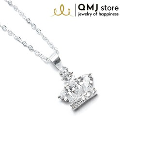 Dây chuyền bạc QMJ Vương miện nạm đá giọt nước tinh xảo - Q066