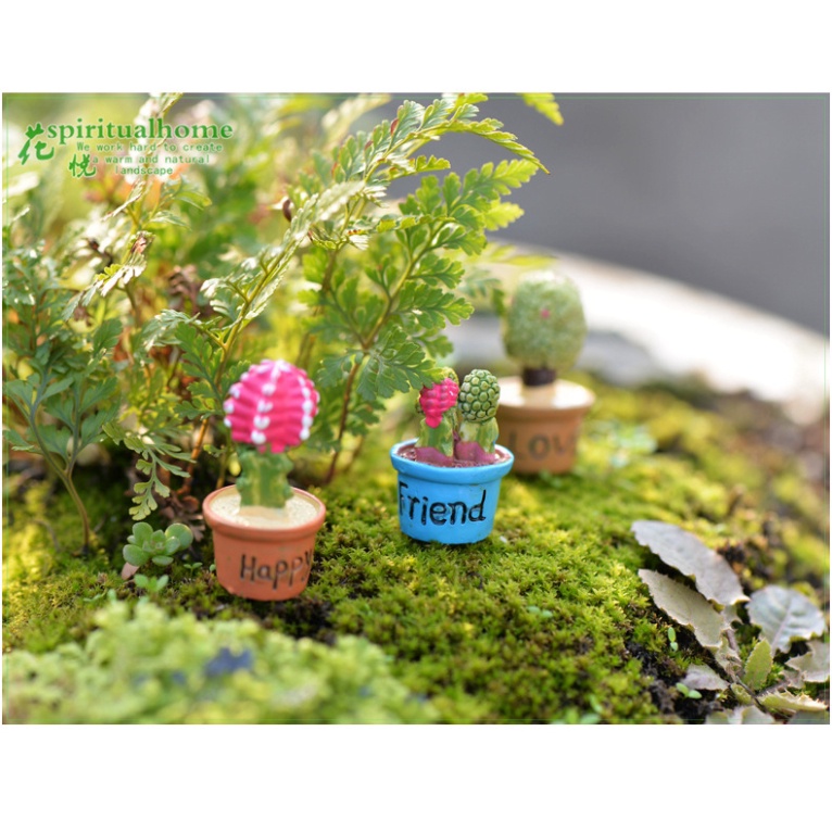 Set 7 Chậu Cây Xương Rồng Mini Trang Trí Taplo Oto Bàn Làm Việc - Đồ Decor Ô Tô Phòng Ngủ Luxcar Giá Rẻ