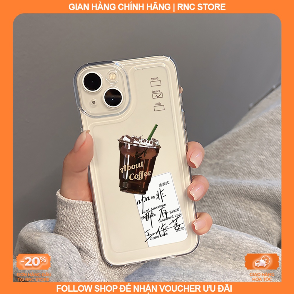 Ốp lưng Iphone X/XR/11 Pro/12/13 PM/14+/....dẻo trong Space viền camera hình Coffee