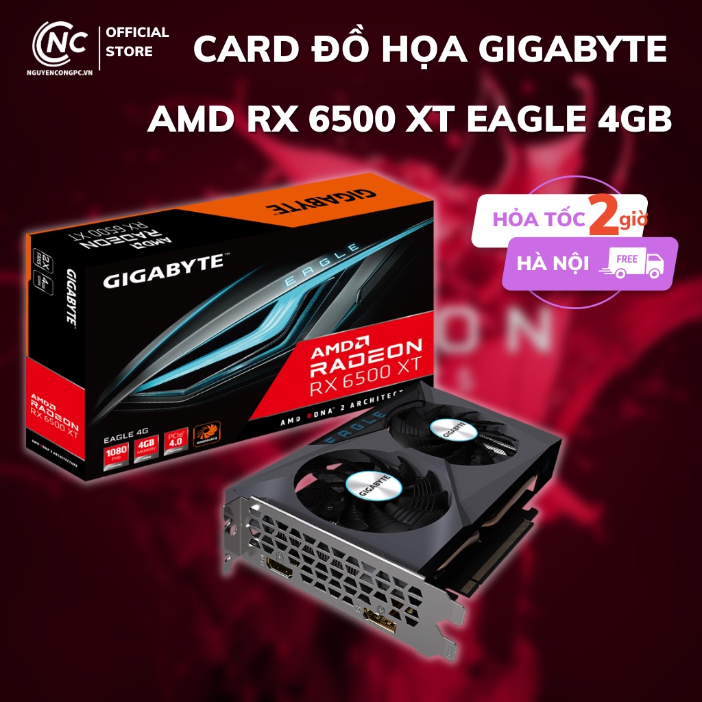 Card màn hình Gigabyte Gaming RX 6500 XT O4G - BH 3 năm