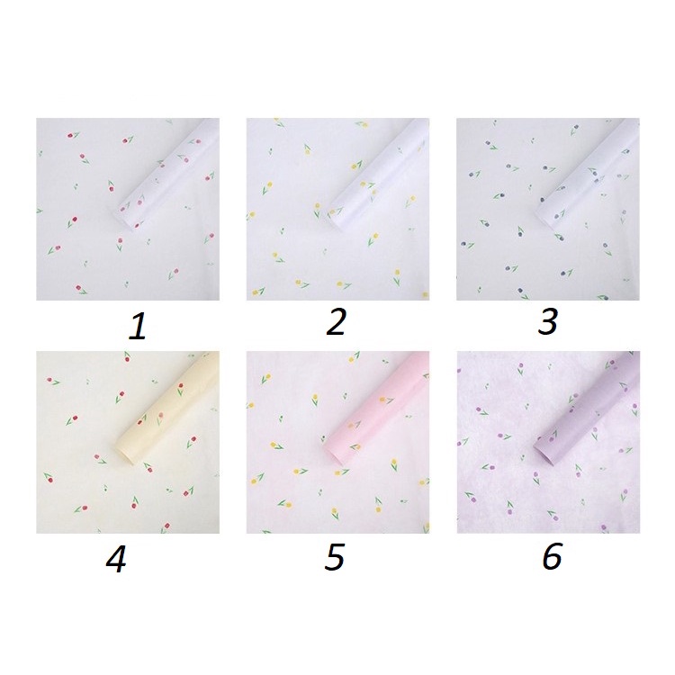 Giấy lót gói hoa ❤️họa tiết cành tulip❤️ 60*60 cm