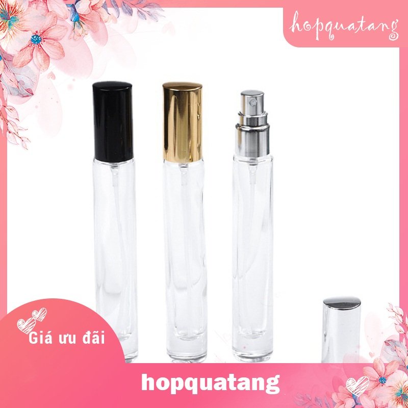 Lọ Chiết Nước Hoa Trụ Vuông Dài Tròn Dài Chai Chiết Cao Cấp 10ml