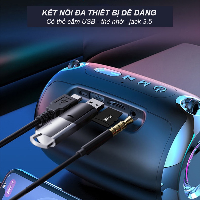 Loa Bluetooth Mini S1 Max Bản Có Đèn Led RGB Âm Bass Mạnh Mẽ Pin Trâu Lên Tới 3000mAh