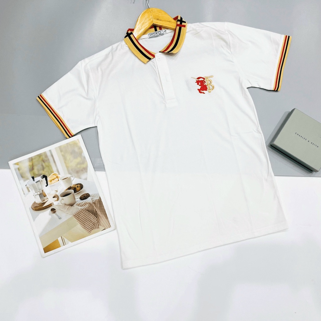 Áo Thun Polo Nam Cổ Bẻ Tay Ngắn Vải Cotton 3 Màu Phối Logo Viền Cổ Sang Trọng Lịch Lãm NEW UNISEX