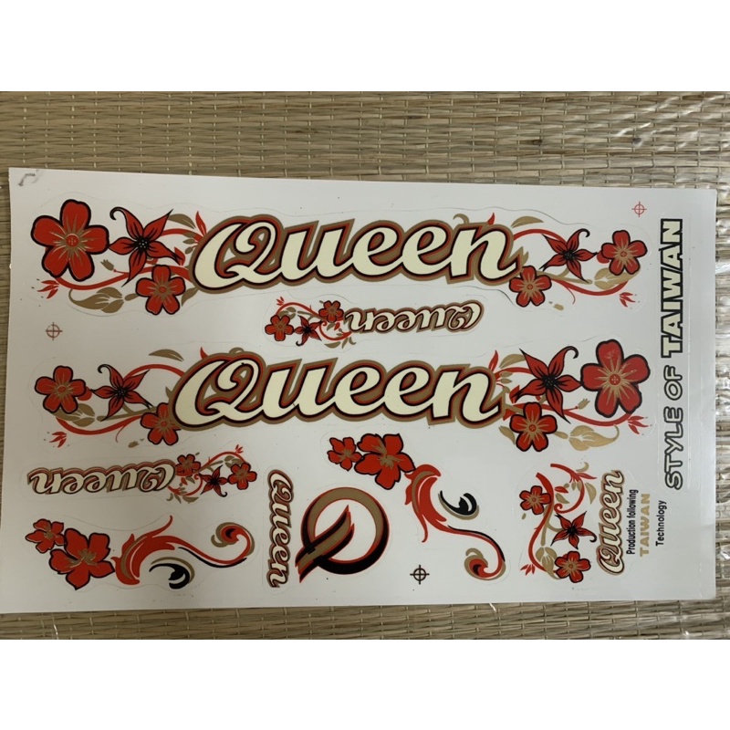 Bộ tem xe đạp Queen màu đỏ hàng nhập Thái Lan chất lượng cao dành trang trí cho tất cả các loại xe đạp