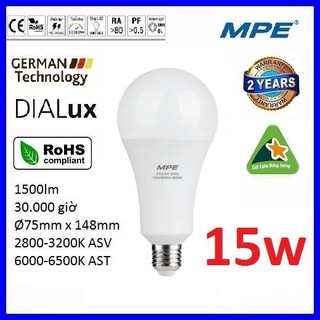 Đèn led bulb 15w Mpe LBD-15 sáng trắng,sáng vàng